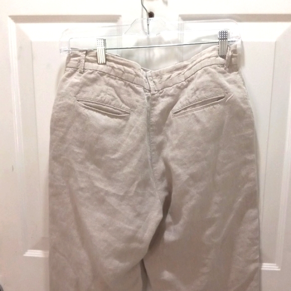 LLBean 💯 % Linen Cropped  Pants. Size 8 - Picture 4 of 8